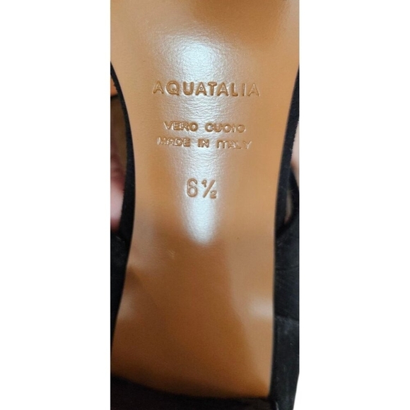 Aquatalia Suzanne Sneak print and Suede Black open toe shoes Size 6.5 - Picture 13 of 15